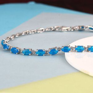 NEW  Genuine 3 ctw Miami Blue Welo Opal Bracelet